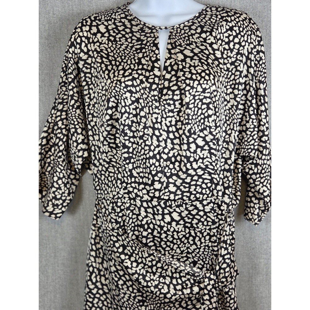 Calvin Klein Wrap Around Animal Print Dress 10‎ Career Party Keyhole Neck NEW
